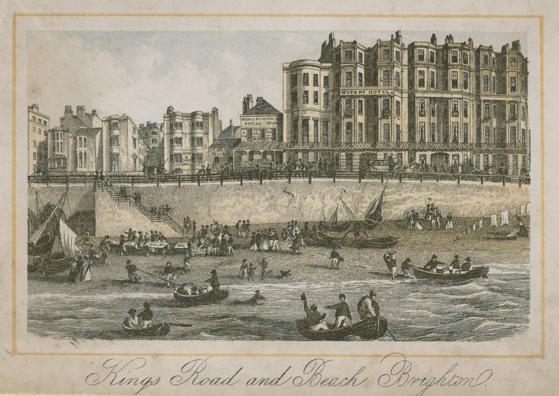 A Kings Road és a strand általános képe Brightonban alkotó: English School
