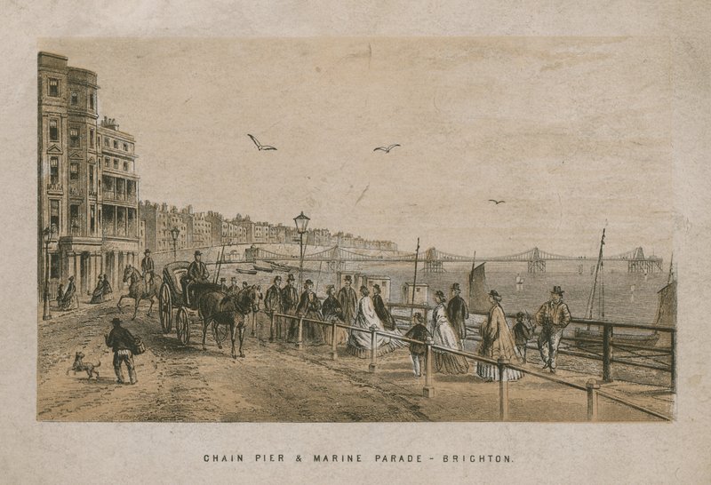 A Brightonban található Chain Pier és Marine Parade általános képe alkotó: English School