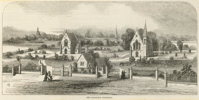A Charlton temető általános képe alkotó: English School