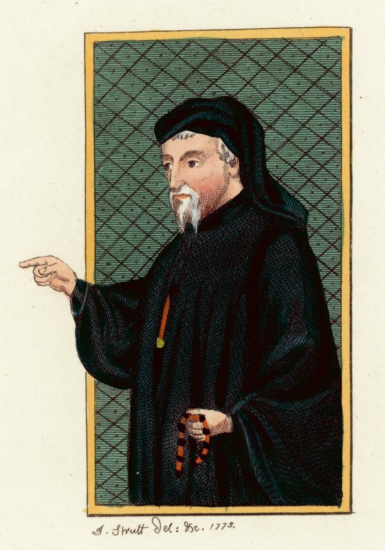 Geoffrey Chaucer (színes metszet) alkotó: English School