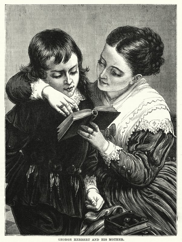 George Herbert és anyja (metszet) alkotó: English School