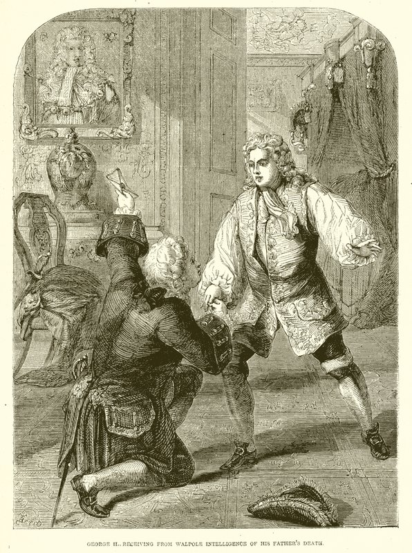 II. György, aki Walpole Intelligence of his Fathers Death-ját kapta alkotó: English School