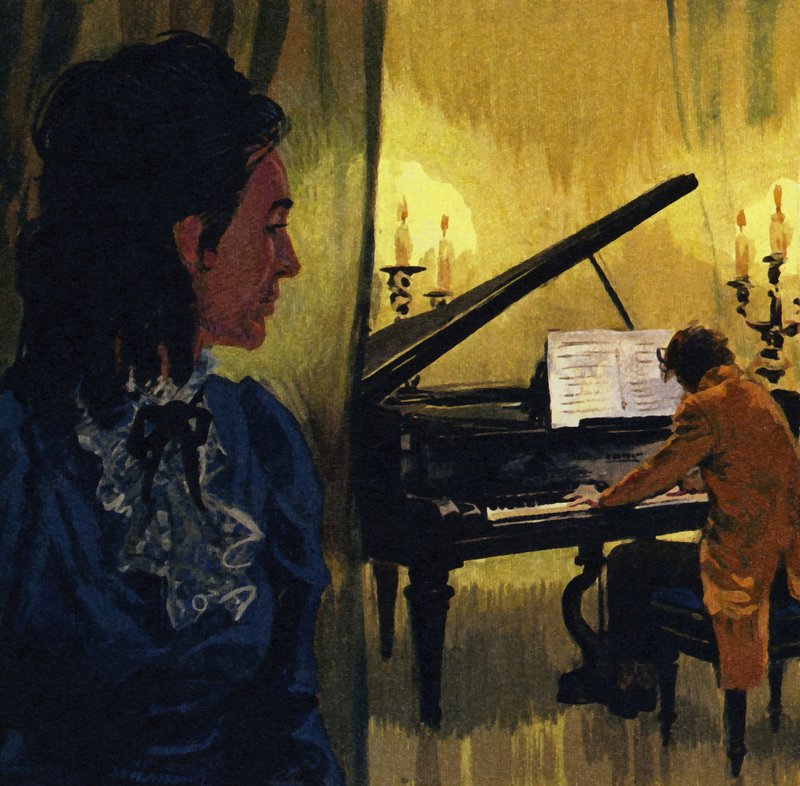 George Sand elvitte Chopint egy nohanti házba, ahol folytatta a zeneszerzést alkotó: English School