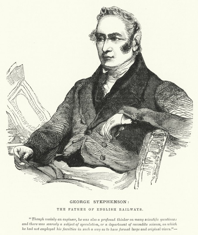 George Stephenson, az angol vasutak atyja (metszet) alkotó: English School