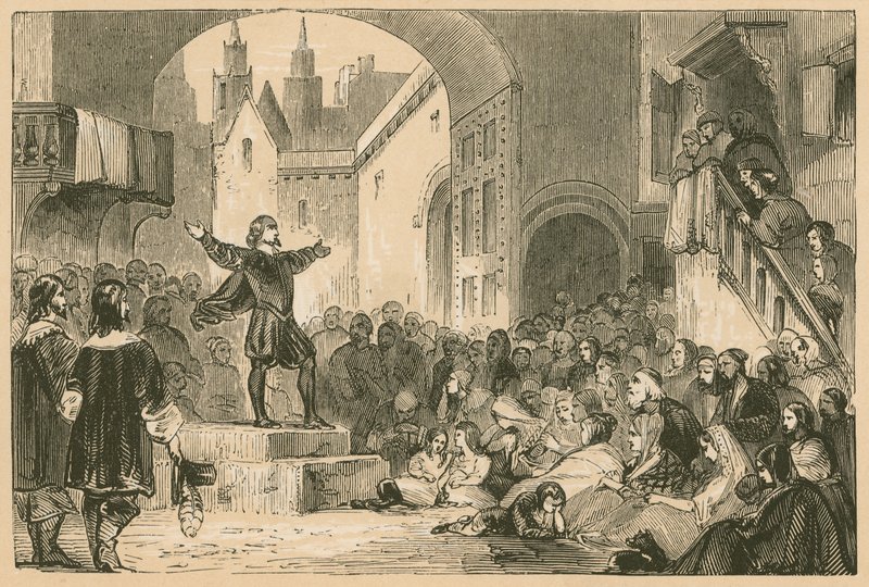 George Wishart prédikál Dundee-ben a pestisjárvány idején alkotó: English School