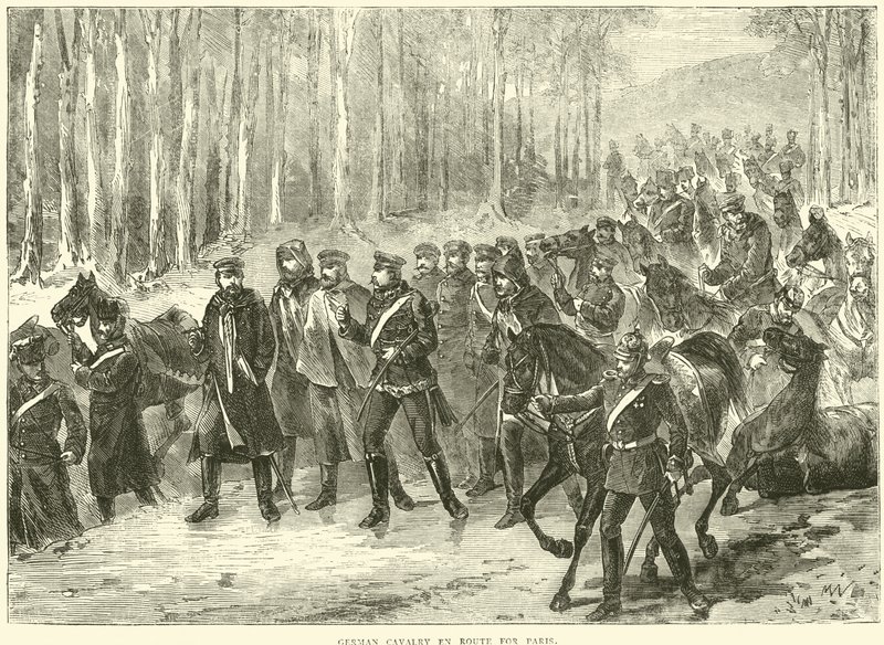 Német lovasság úton Párizs felé, 1870. október alkotó: English School
