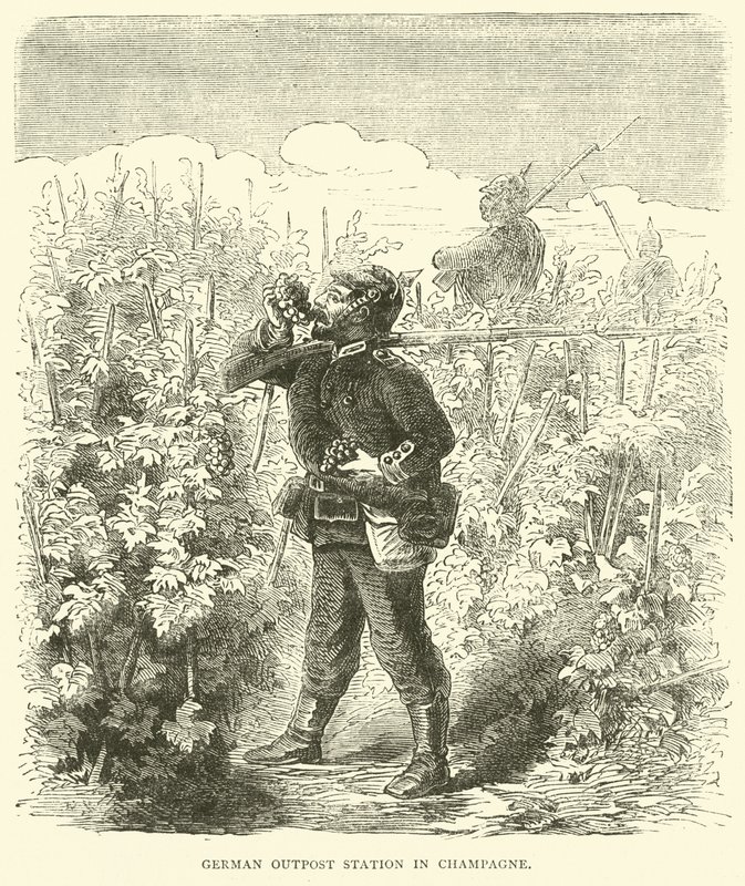 Német előőrs állomás Champagne-ban, 1870. szeptember alkotó: English School
