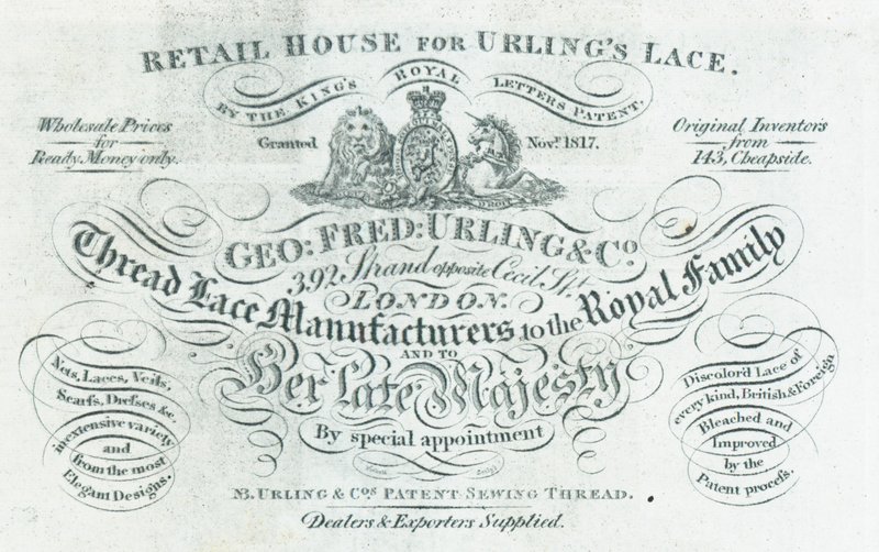 George Fred Curling & Co, cérnacsipke gyártó, kereskedelmi kártya alkotó: English School