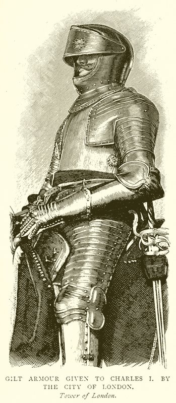 Aranyozott páncélt adott Charles I. London City által alkotó: English School