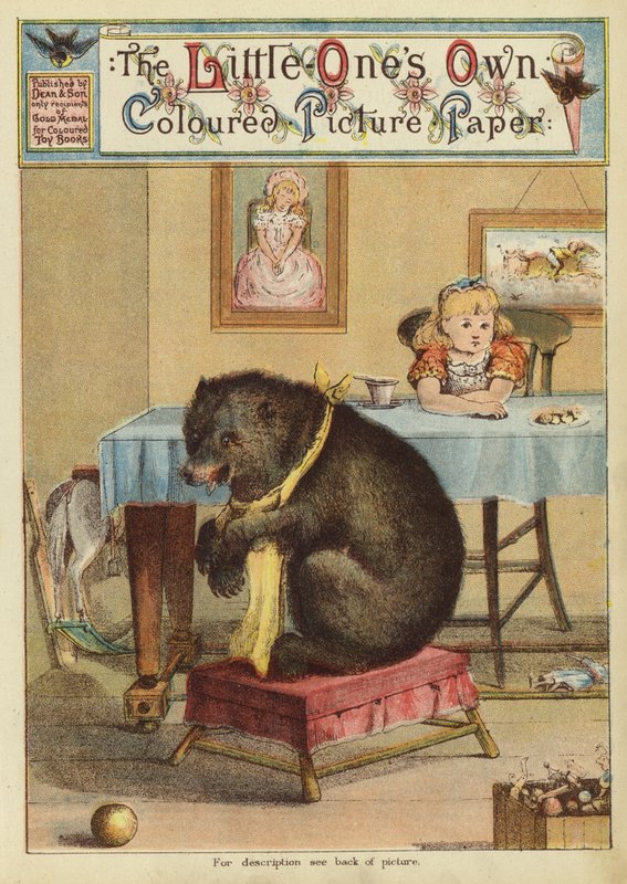 Lány az asztalnál medvével (chromolitho) alkotó: English School