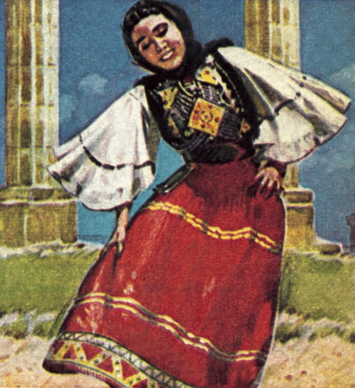 Lány nemzeti viseletben, Görögország alkotó: English School