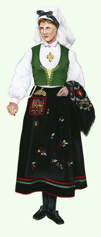 Lány natív viseletben alkotó: English School