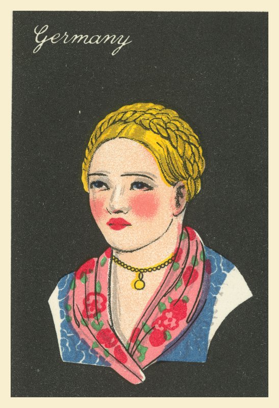 Sok ország lányai: Németország (színes litográfia) alkotó: English School