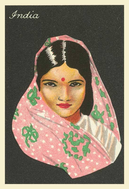 Sok ország lányai: India (színes litográfia) alkotó: English School