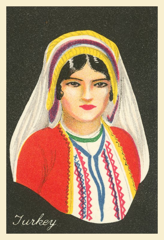 Sok ország lányai: Törökország (színes litográfia) alkotó: English School