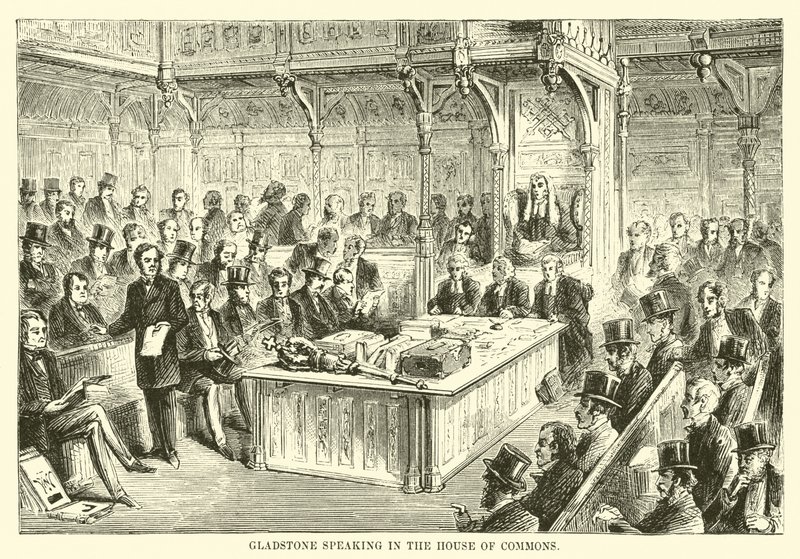 Gladstone felszólal az alsóházban alkotó: English School