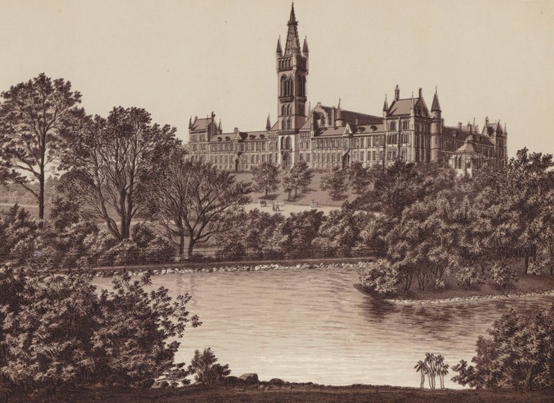 Glasgow: Egyetem (litho) alkotó: English School