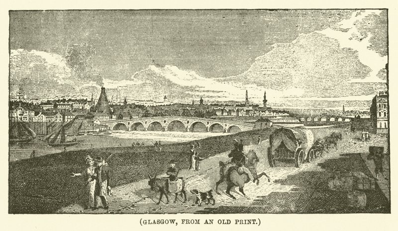 Glasgow, egy régi metszetről (metszet) alkotó: English School