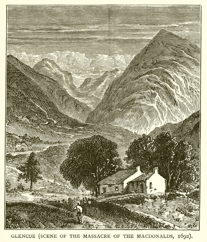 Glencoe (Macdonaldok mészárlásának jelenete, 1692) alkotó: English School