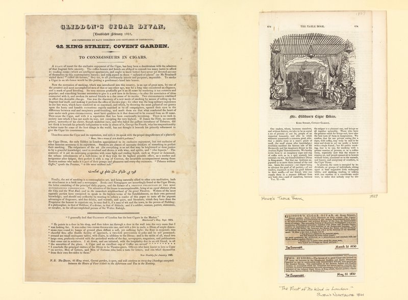 A Gliddons Szivardíván, amelyet 1825 februárjában alapítottak alkotó: English School