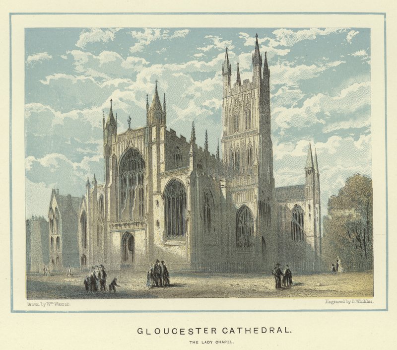 Gloucester katedrális, a Lady Chapel (színes litográfia) alkotó: English School