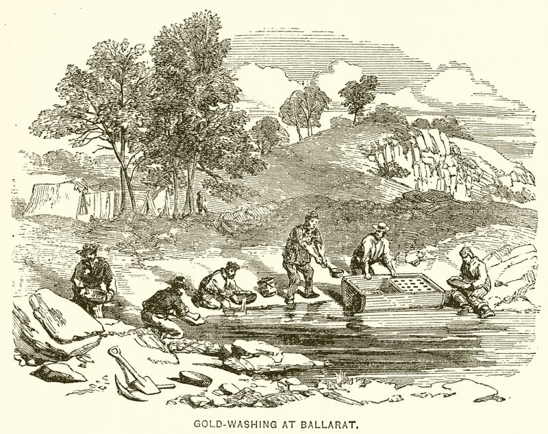 Aranymosás a Ballaratban alkotó: English School