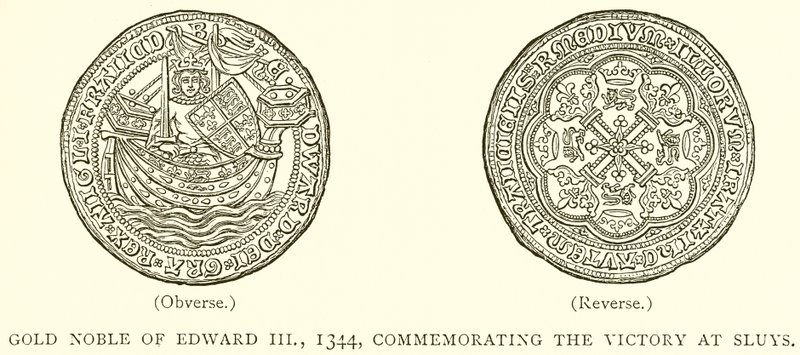 III. Edward arany nemese, 1344, a Sluys-i győzelem emlékére alkotó: English School