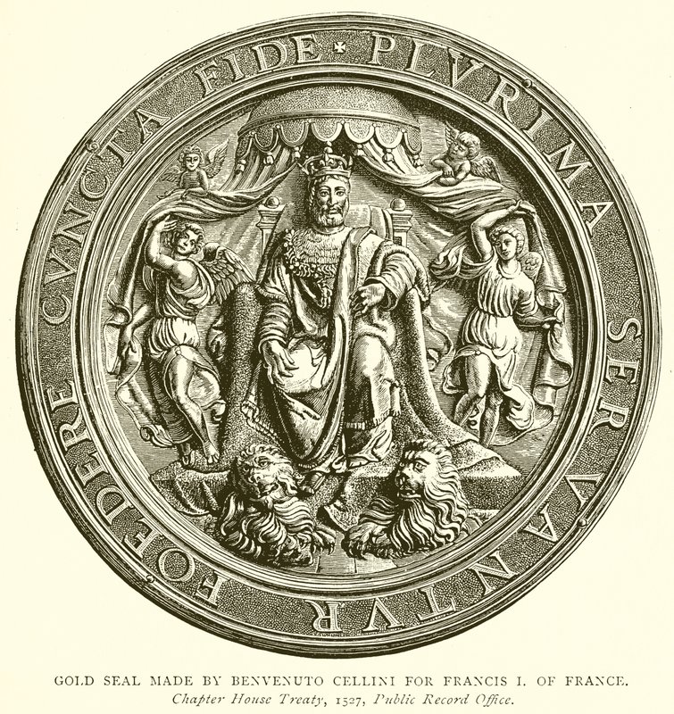 Aranypecsét, amelyet Benvenuto Cellini készített I. Ferenc francia számára alkotó: English School