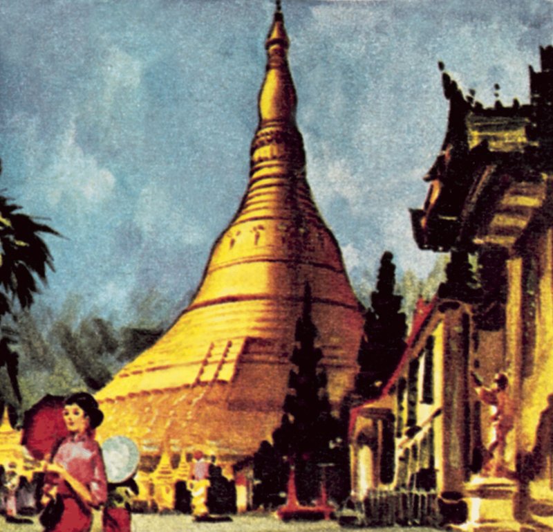 Arany Pagoda Rangoonban alkotó: English School