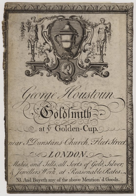 Ötvösök és ezüstművesek, George Houstoun, kereskedelmi kártya alkotó: English School