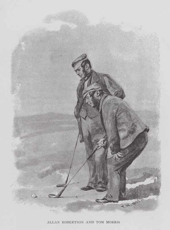 Golf: Allan Robertson és Tom Morris (litho) alkotó: English School