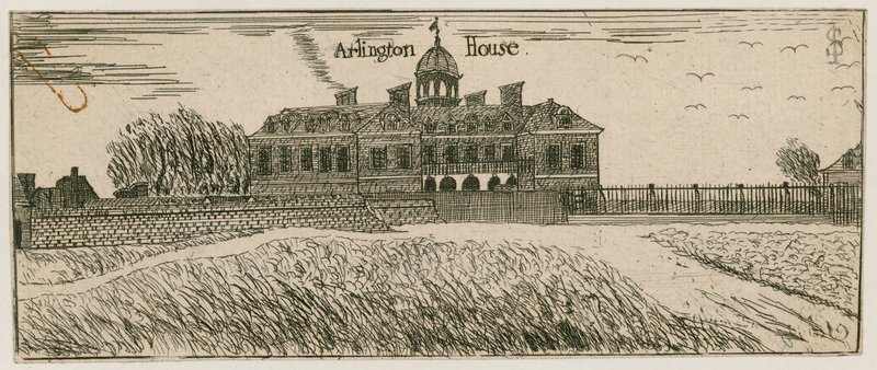 Goring House, később Arlington House, a Buckingham-palota helyén alkotó: English School