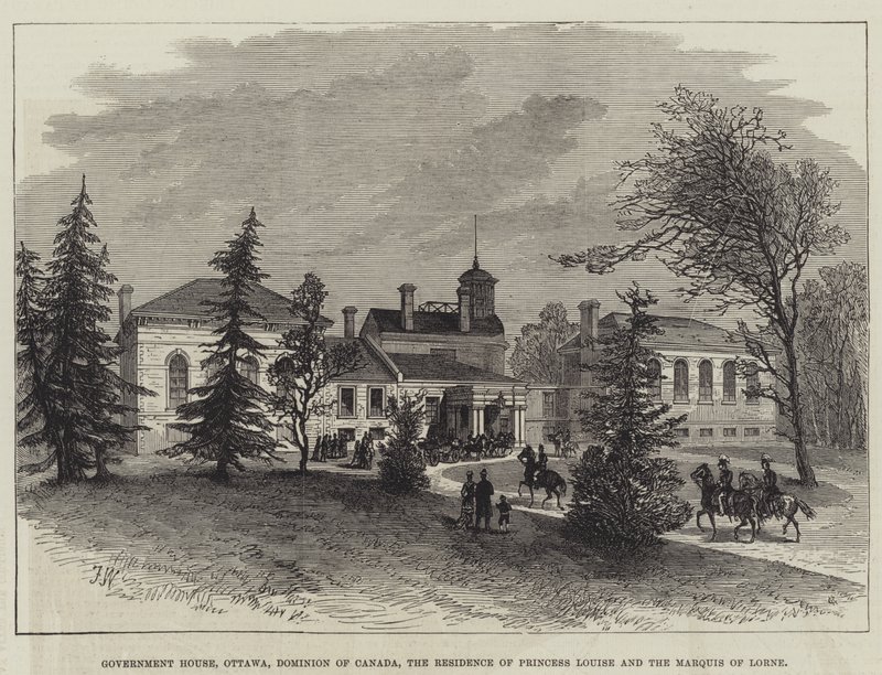 Kormányzati ház, Ottawa, Kanada Dominion, Louise hercegnő és Lorne márki rezidenciája (metszet) alkotó: English School