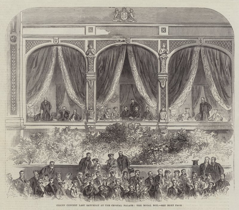 Nagykoncert Múlt szombaton a Kristálypalotában, a Royal Box (metszet) alkotó: English School