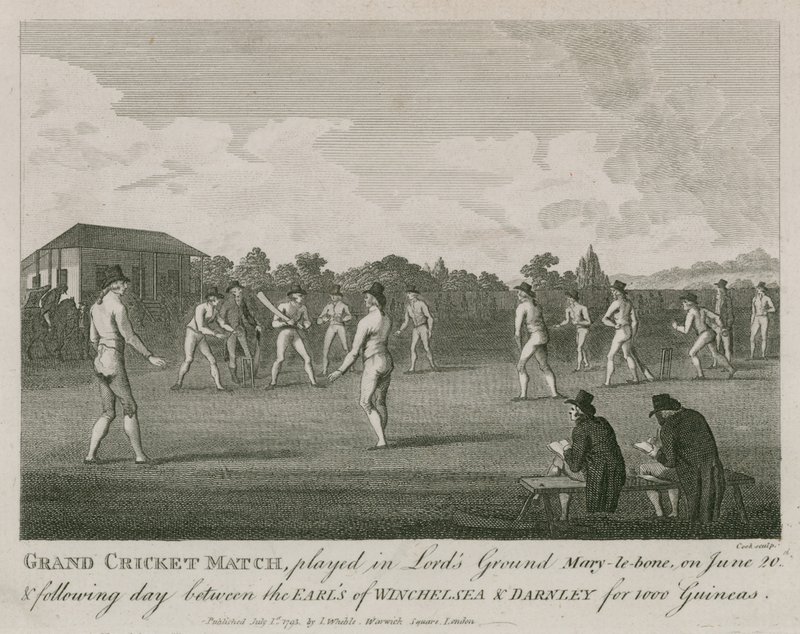 Nagy krikettmérkőzés a londoni Marylebone-i Lords Groundban alkotó: English School