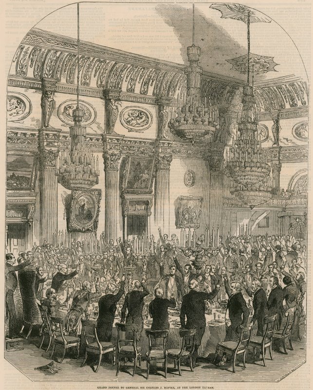 Nagy vacsora Sir Charles J Napier tábornoknak a London Tavernben, Londonban alkotó: English School