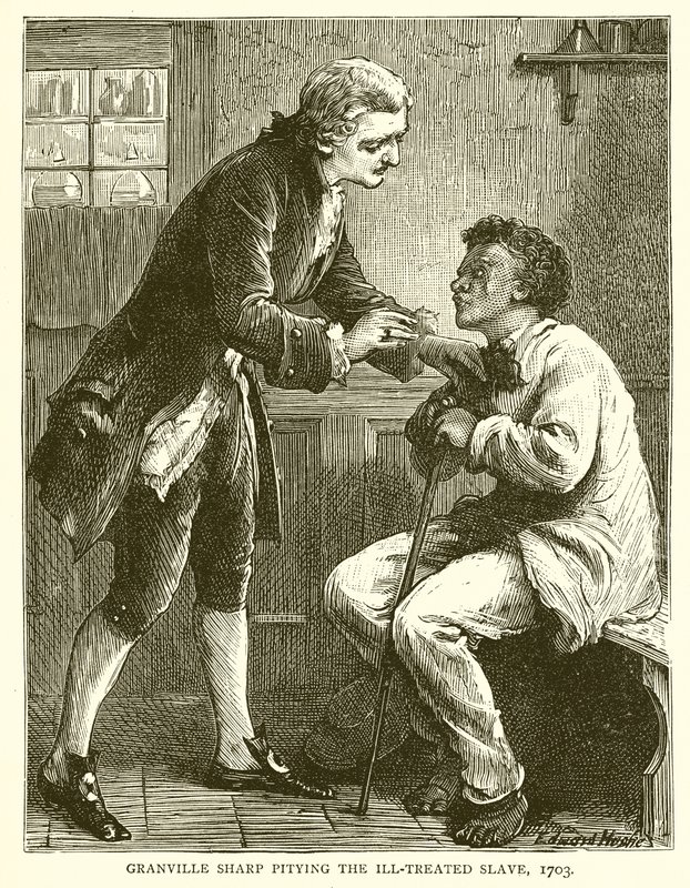 Granville Sharp sajnálja a rosszul bánt rabszolgát, 1703 alkotó: English School