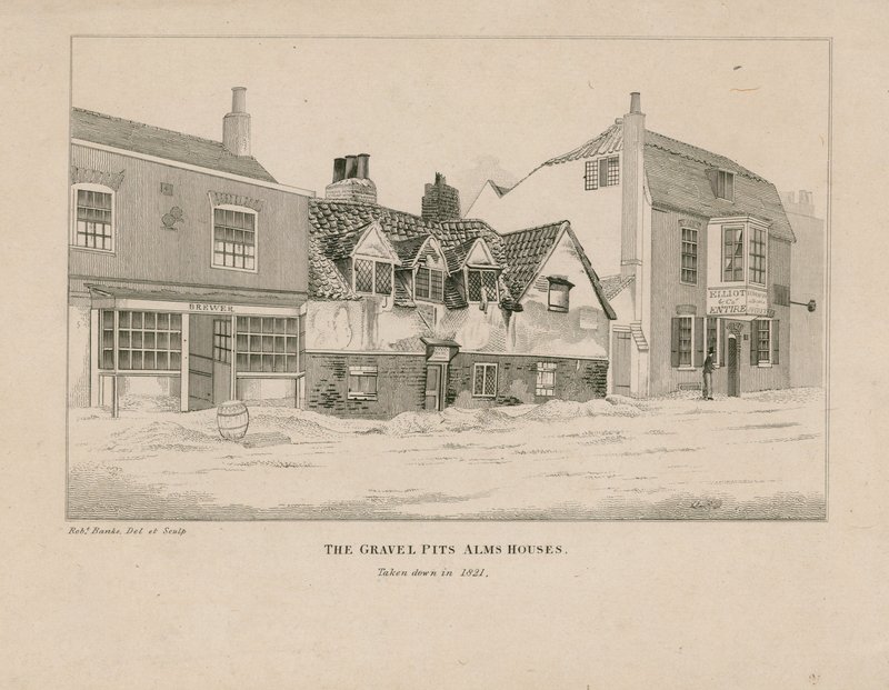 Gravel Pit Alms Houses, Notting Hill Gate, London alkotó: English School