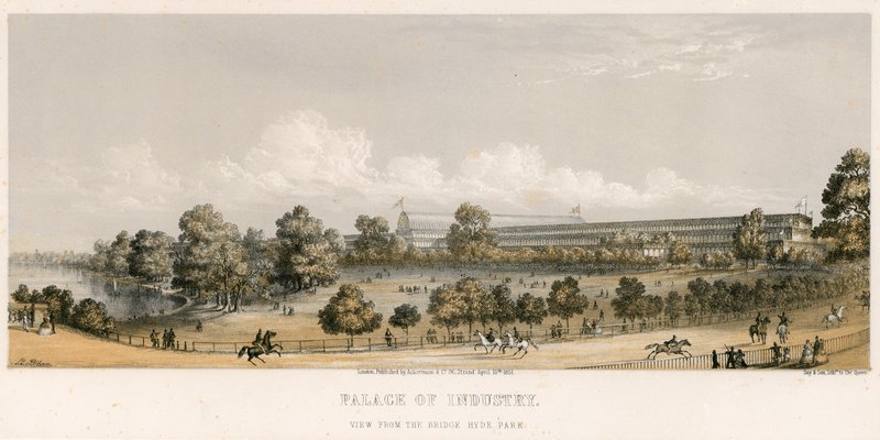 Nagy kiállítás, 1851, A hídról, Hyde Park alkotó: English School