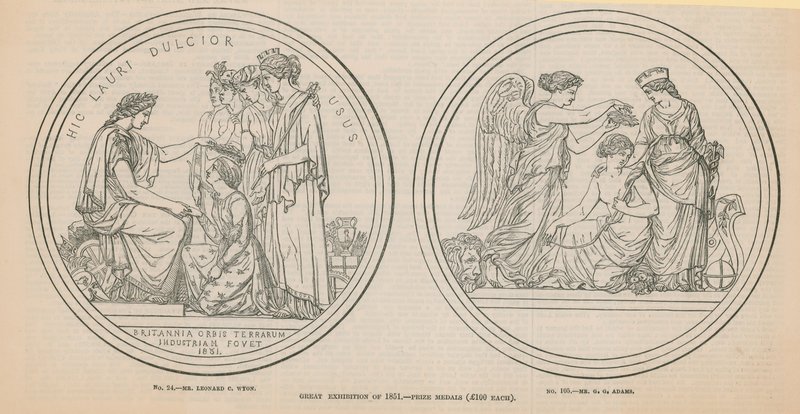 1851-es nagy kiállítás – Díjérmek (egyenként 100 GBP) alkotó: English School