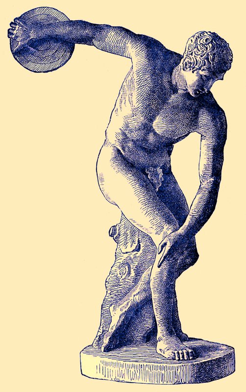 Korongot dobó görög atléta, illusztráció a Cassells Illustrated Universal History-ból, Edward Ollier, 1890 (digitálisan javított kép) alkotó: English School