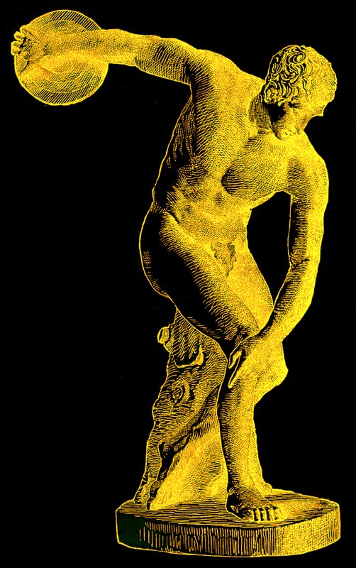 Korongot dobó görög atléta, illusztráció a Cassells Illustrated Universal History-ból, Edward Ollier, 1890 (digitálisan javított kép) alkotó: English School
