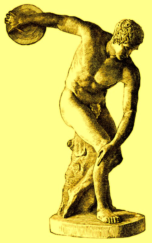 Korongot dobó görög atléta, illusztráció a Cassells Illustrated Universal History-ból, Edward Ollier, 1890 (digitálisan javított kép) alkotó: English School