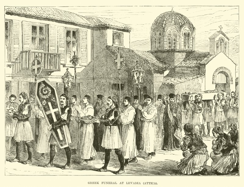 Görög temetés Levadiában, Attikában alkotó: English School