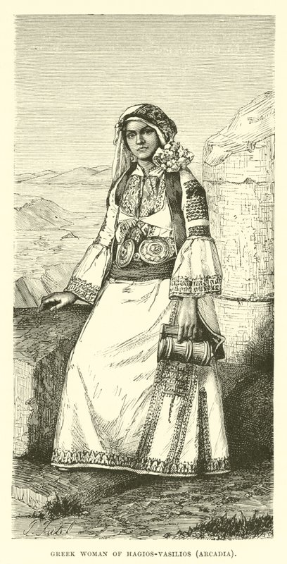 Görög nő Hagios-Vasiliosból, Árkádiából alkotó: English School