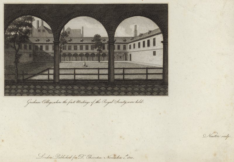 Gresham College, ahol a Royal Society első üléseit tartották alkotó: English School