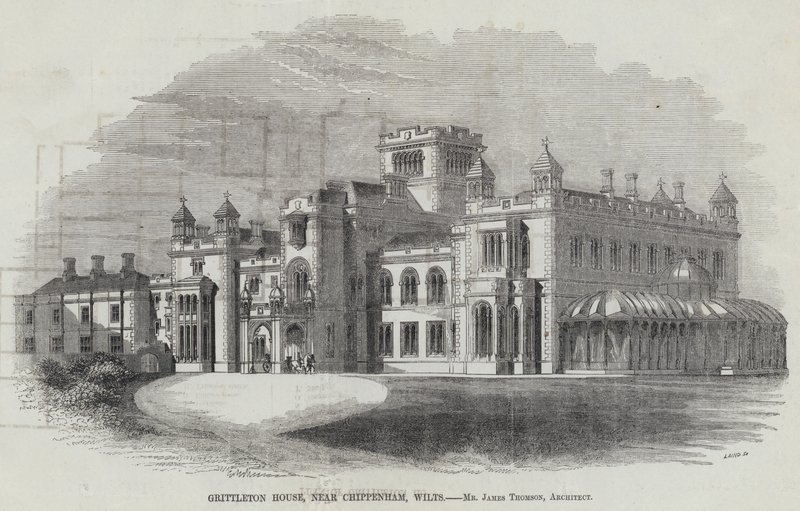 Grittleton House, Chippenham közelében, Wilts (metszet) alkotó: English School