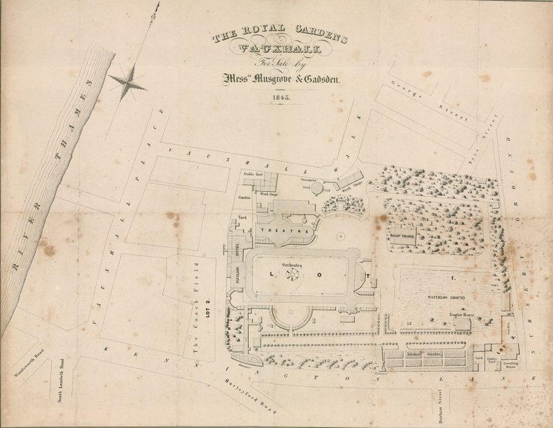 A londoni Vauxhall Gardens alaprajza alkotó: English School
