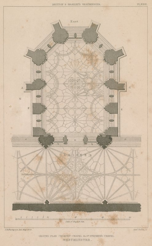 A Chantry-kápolna, a Szent István-kápolna, a Westminster-palota alaprajza alkotó: English School