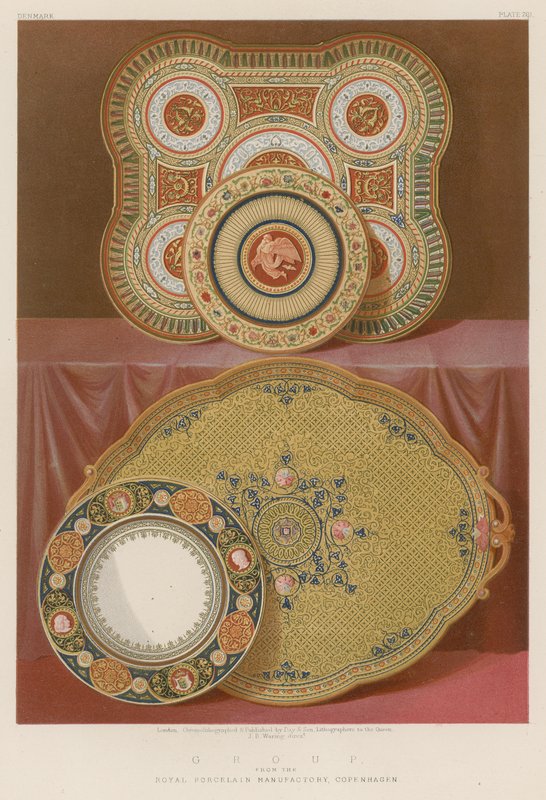 Csoport a koppenhágai Királyi Porcelánmanufaktúrából alkotó: English School